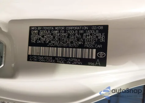 2008 Toyota Yaris из США, поврежденный, VIN JTDJT923785183757